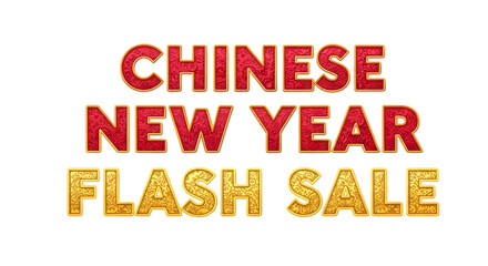 Chinese new year flash sale event promotion isolated on transparent background