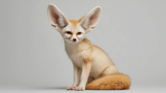 Fennec fox sits calmly in Morocco