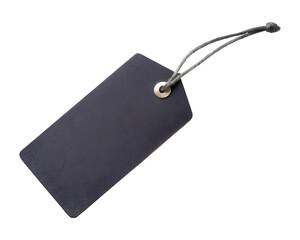 Blank Black Price Tag Label Mockup Template on Transparent Background PNG 