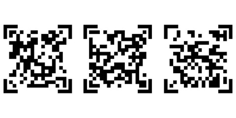 Fototapeta premium Scan qr code for fast digital scanning Isolated vector illustration code for smartphone, scan qr code set flat icon for payment and quick security scanning isolated on white background.