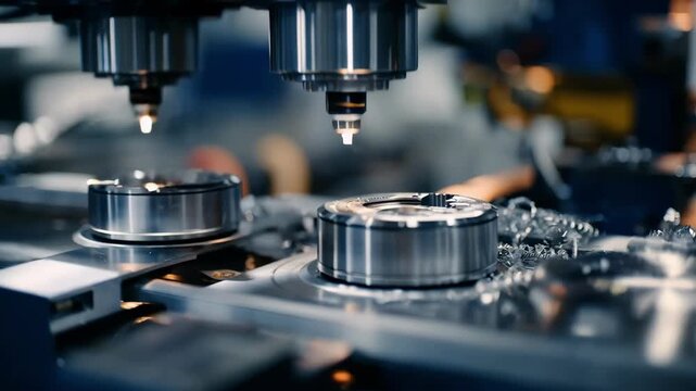 Medium shot from the side showing inline sensors scanning polished materials emphasizing precise defect detection and seamless integration with manufacturing equipment.