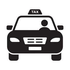 Taxi Icon Set – Car Symbols with and without 'TAX' Sign