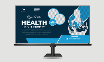 Medical healthcare billboard discount promotion banner cover template design