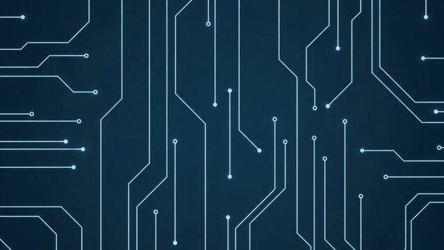 Abstract technological background featuring glowing circuit board lines representing digital data flow and connectivity, perfect for themes of innovation and digital transformation
