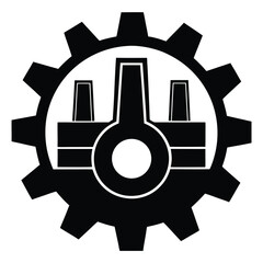 factory gear on white background