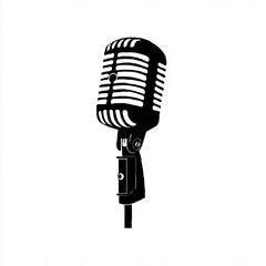Fototapeta premium Retro Microphone Captures Vocal Performance