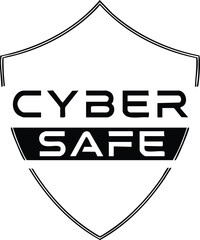 Cyber Safe Shield Logo Design for Internet Security and Protection Assurance