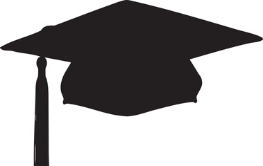 Graduation cap black silhouette symbol of academic success and achievement vector illustration