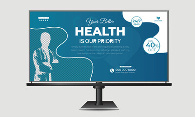 Signage design medical, doctor, health care , dental promotion billboard template