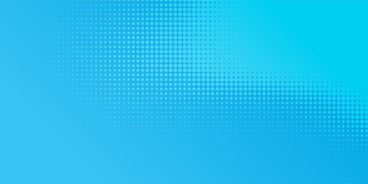 Halftone dots on blue background. Comic pop art style blank layout. Template design for comic book, presentation, sale or web banner. Vector illustration, esp 10