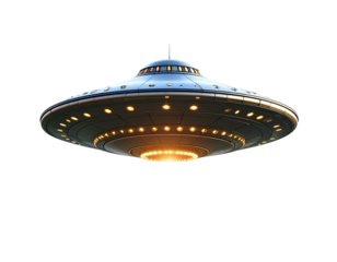 Futuristic Flying Saucer with Glowing Underside and Smooth Matte Surface – Alien Tech Concept, Transparent Background