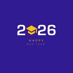 Set of 2026 Happy New Year logo text design. 2026 number design template. Collection of 2026 Happy New Year card, cover, poster. Vector illustration with labels isolated on colorful background.