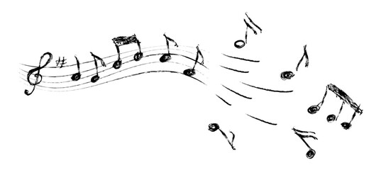 music notes vector on transparent background