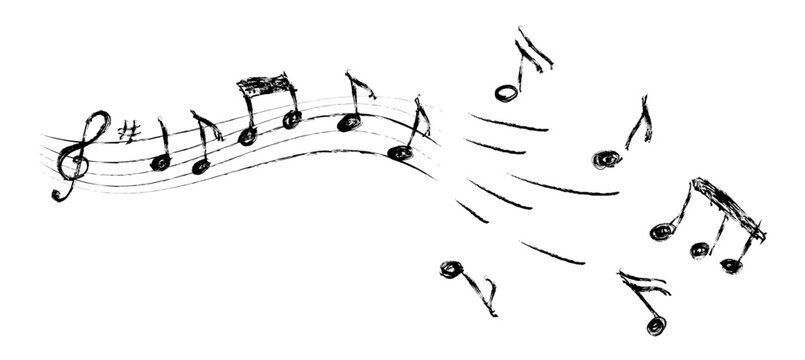 music notes vector on transparent background