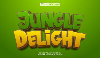 Editable 3d text style effect - Jungle Delight text effect Template