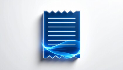 Receipt design with glowing elements for modern digital interactions in various contexts
