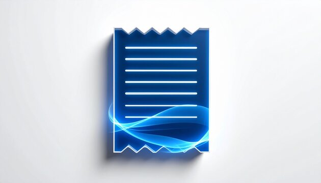 Receipt design with glowing elements for modern digital interactions in various contexts