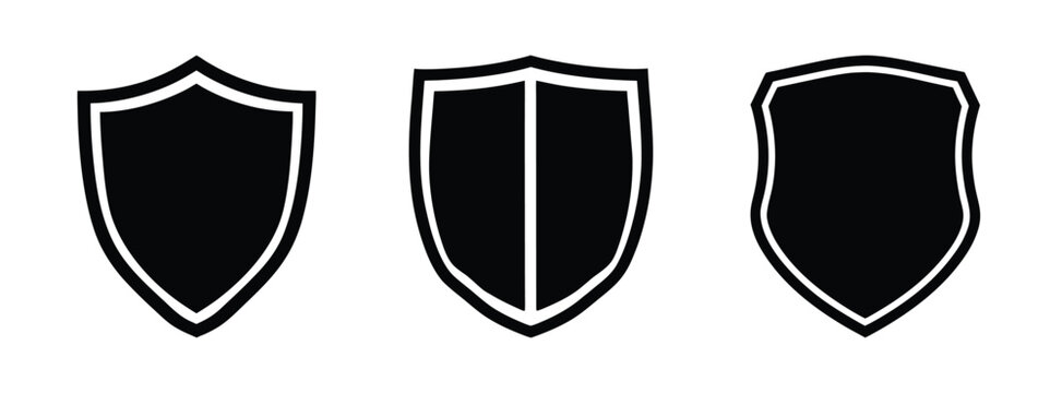 Vector graphic of medieval shield set for security logo design and heraldic emblem template