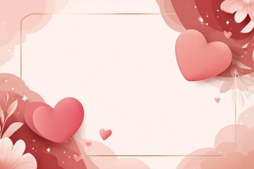 Frame, colorful heart decoration for romantic occasions with a blank space for messages. Concept of Saint Valentine Day and 8 Mart celebration.