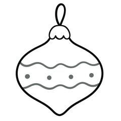 Christmas bauble line art illustration 