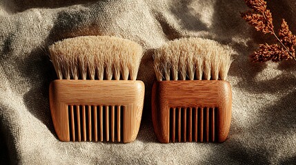 Bamboo bristle brush perfect for daily grooming high resolution picture