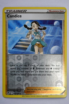Pok&eacute;mon Trading Card, Sword and Shield, Silver Tempest, Holographic Candice.