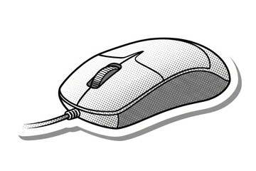 Computer Mouse Black White and Grayscale Optical PC Gaming Mouse Illustration Technology Tool on transparent background