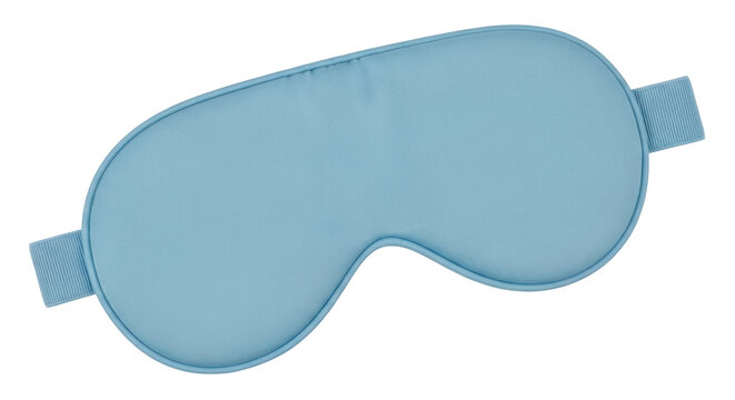 Light blue sleep mask isolated PNG, comfortable eye cover for restful sleep and relaxation on transparent background