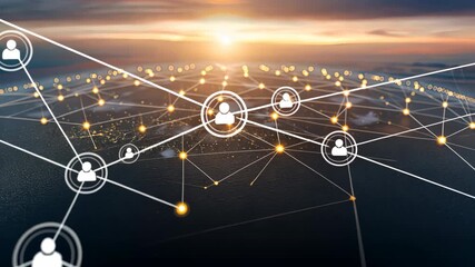 A glowing digital network artwork showcasing global connectivity and technological unity - Powered by Adobe