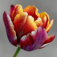 Beautiful tulip with dew high resolution picture