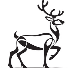 Obraz premium Stylized Deer Illustration with Modern Lines and Shapes