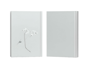 Minimalist book cover with floral design & blank back