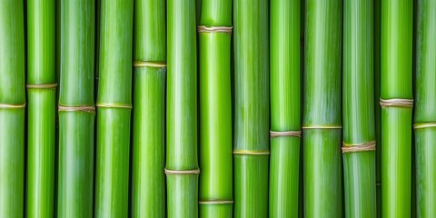 Obraz premium A dense background of fresh green bamboo stalks. Natural vertical pattern and wood texture for zen or spa concepts