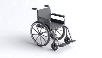 Fototapeta premium Minimalist 3D wheelchair symbol with gentle shadow on clean white surface