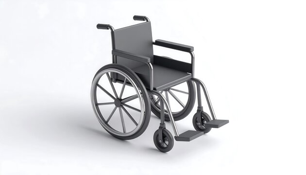 Minimalist 3D wheelchair symbol with gentle shadow on clean white surface