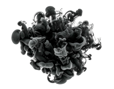 Smoke plume expands in dark void