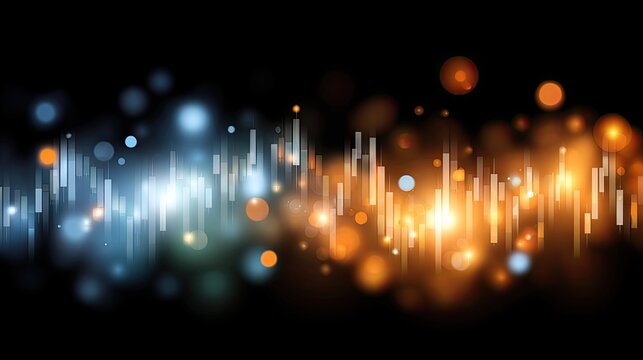 Colorful graphs and bars illustrate market data and trends, highlighting various financial indicators and analysis points