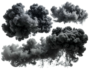 Dark Smoke Plumes Ascend in Abstract Formation