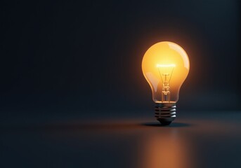 Illuminated light bulb glowing with new idea concept