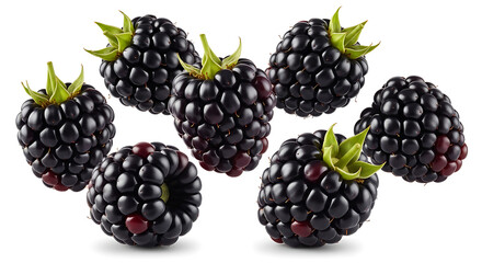 Fresh Blackberries with Green Stems A Burst of Natural Sweetness