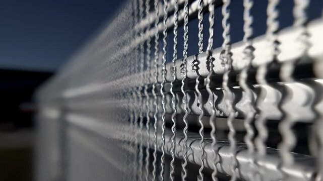 Medium shot capturing opaque aluminum closure linings emphasizing privacy and solid barrier features in structural designs