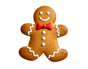 Gingerbread man cookie decoration isolated