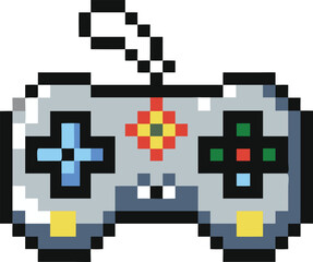 Pixel Art Video Game Controller gamepad joystick