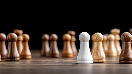 Different wooden figures stand in a circle, showcasing unique designs and colors that emphasize individuality and diversity in a group