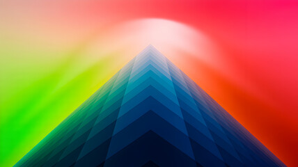 Geometric structure with vibrant colors gradient background, creative design concept.