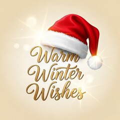 Send warm winter wishes with this festive Santa hat design, perfect for holiday greetings, seasonal promotions, and joyful Christmas celebrations now