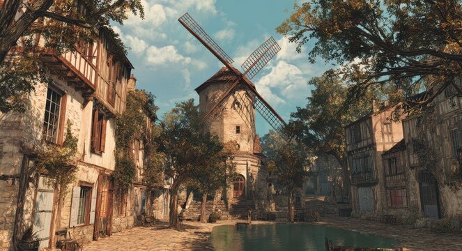 Moulin de la Salette: A Medieval Village in Lautrec with a Picturesque Windmill and Charming Half-Timbered Houses in Tarn