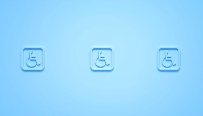 Abstract soft blue gradient background showcasing embossed accessibility graphics