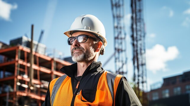 Industrial Worker with Safety Gear in Factory – Engineering and Manufacturing Industry Portrait - Powered by Adobe