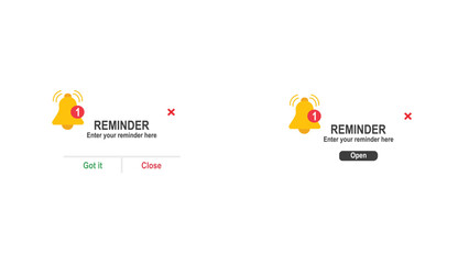 Reminder Notifications Page with Alert Bell Icon – Flat Style Event Message Illustration
